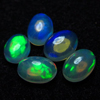 Ethiopian Opal - really - tope grade high quality CABOCHON - oval shape - each pcs - have amazing - beautifull - flashy fire all around in the stone - huge size - 5 - 7 mm approx 5 pcs STUNNING QUALITY - VERY VERY RARE